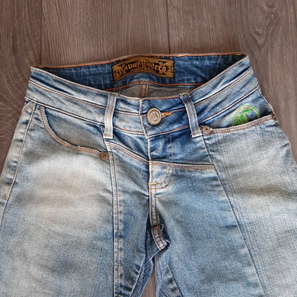 Y2K Cavalera Low Rise Skinny Jeans Size 0 RARE - Picture 7 of 12